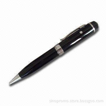 Promotional USB Flash Drive in Ballpen Design, with Laser Pointer, Suitable for Teaching Purposes